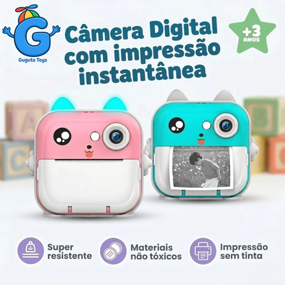 Câmera Digital Infantil com Impressão Instantânea