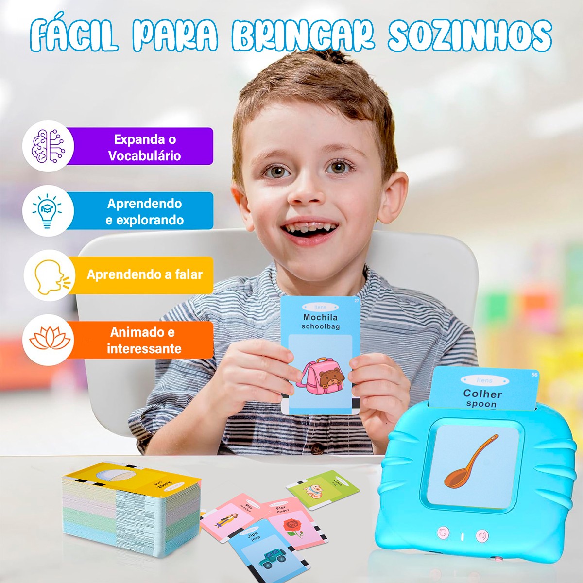Top Cards para Aprender Inglês - Cartões Falantes de Português e Inglês