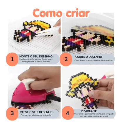Fuse Beads - Kit de Miçangas para criar Pixel Art