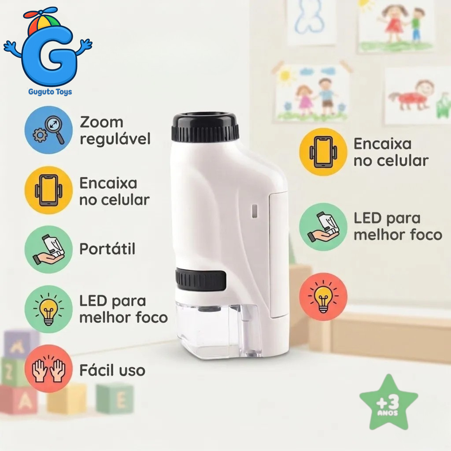 Microscópio Explorador Kids: O Mundo Invisível na Palma da Mão