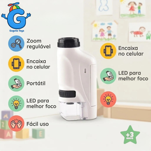 Microscópio Explorador Kids: O Mundo Invisível na Palma da Mão