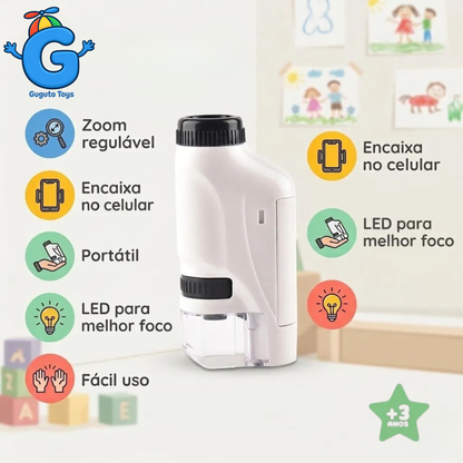 Microscópio Explorador Kids: O Mundo Invisível na Palma da Mão