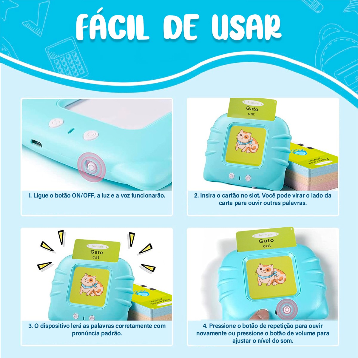 Top Cards para Aprender Inglês - Cartões Falantes de Português e Inglês