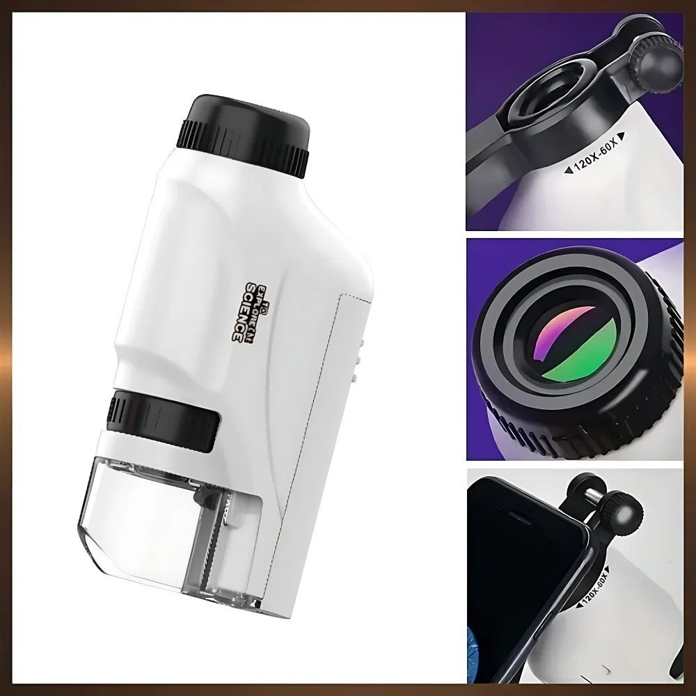 Microscópio Explorador Kids: O Mundo Invisível na Palma da Mão