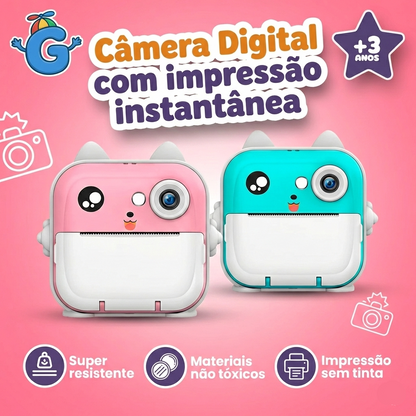 Câmera Digital Infantil com Impressão Instantânea